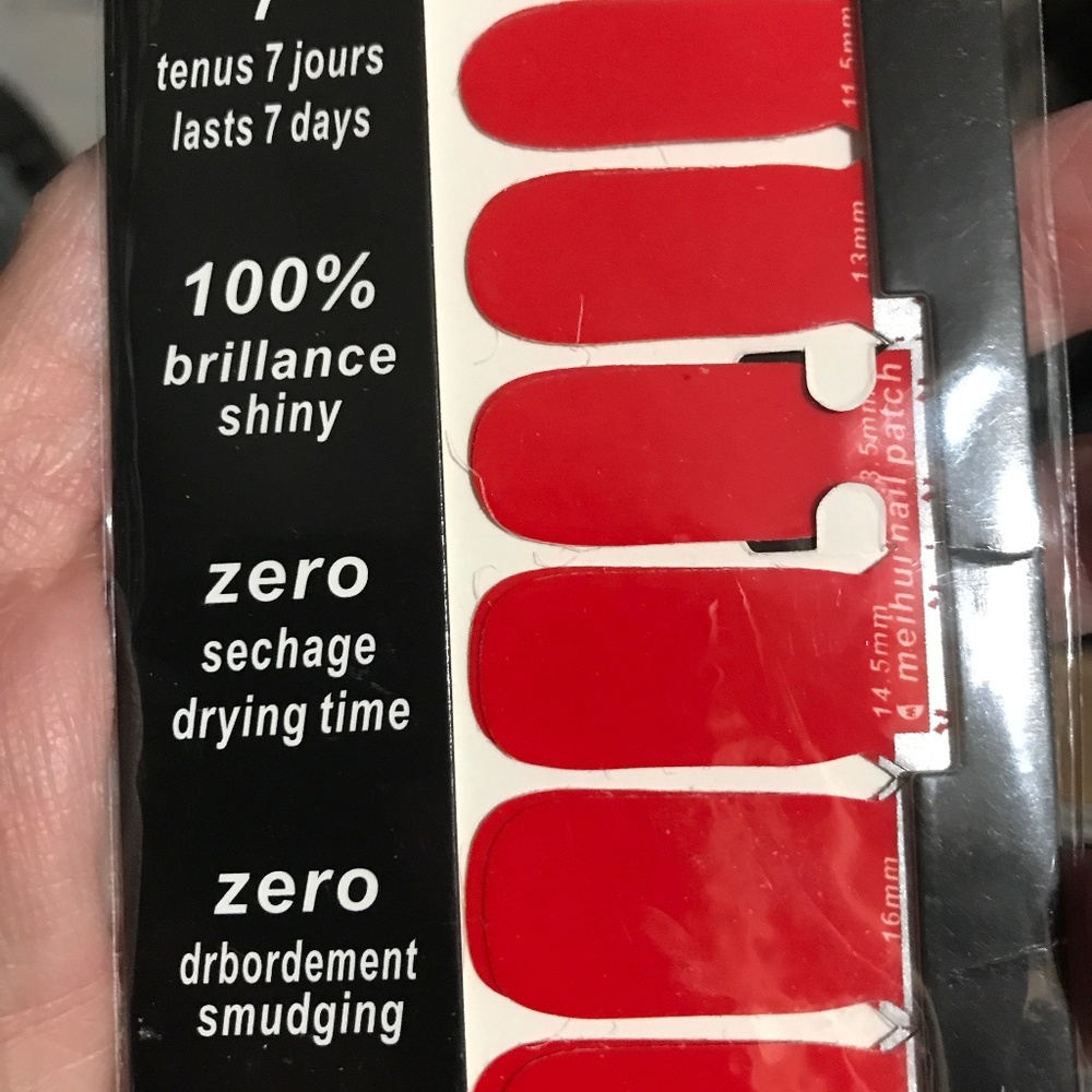 Red nail strip